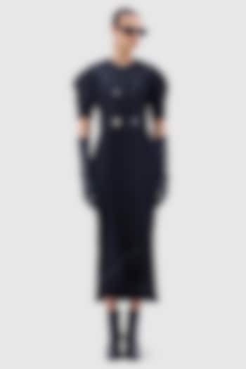 Black Cotton Poplin Midi Summer Dress by Notebook at Pernia's Pop Up Shop