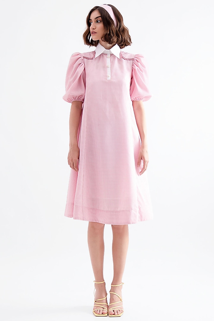 Baby Pink Cotton Shirt Dress by Notebook at Pernia's Pop Up Shop