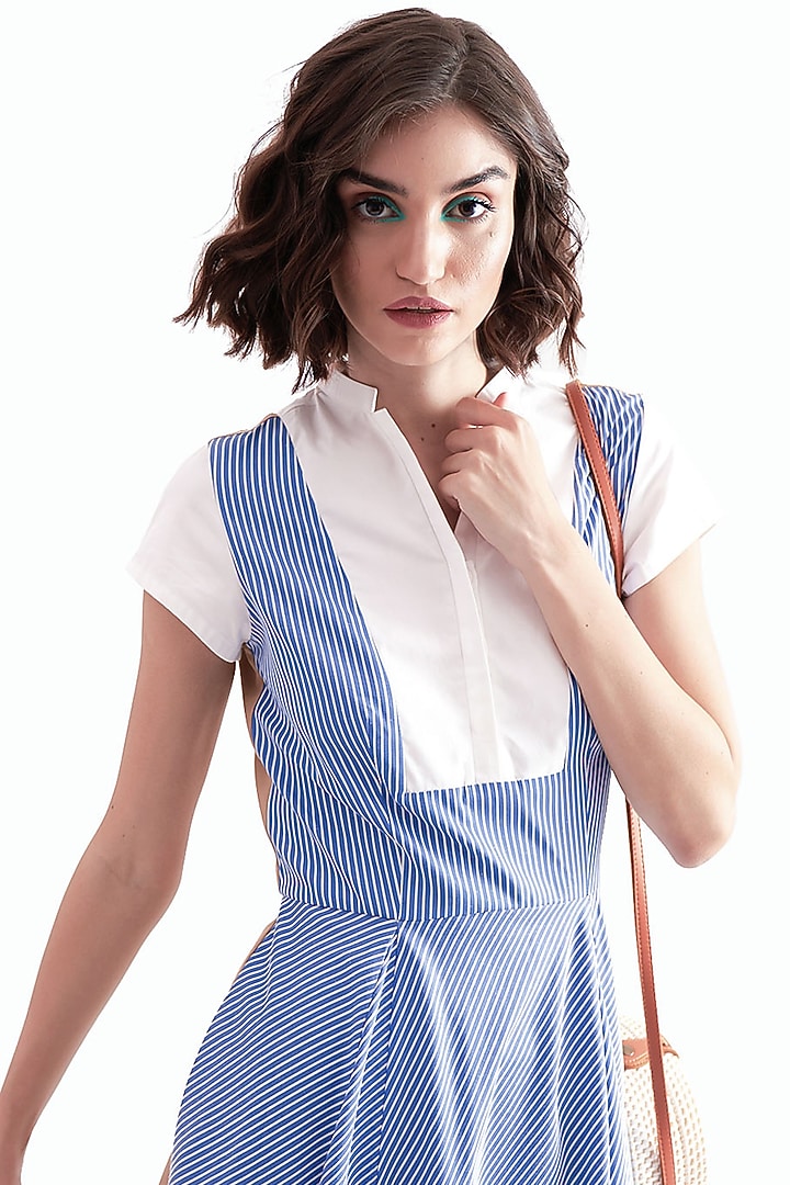 Cornflower Blue Color Blocked A-Line Shirt Dress by Notebook at Pernia's  Pop Up Shop 2026