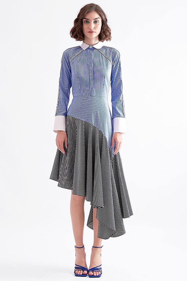 Blue Striped Shirt Summer Dress by Notebook at Pernia's Pop Up Shop