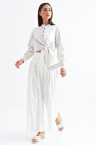 Ivory Cropped Shirt by Notebook
