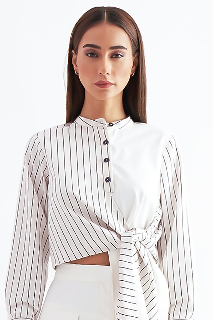 Ivory Cropped Shirt by Notebook at Pernia's Pop Up Shop