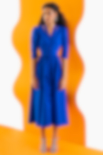 Cobalt Blue Cotton Poplin Summer Shirt Dress by Notebook at Pernia's Pop Up Shop