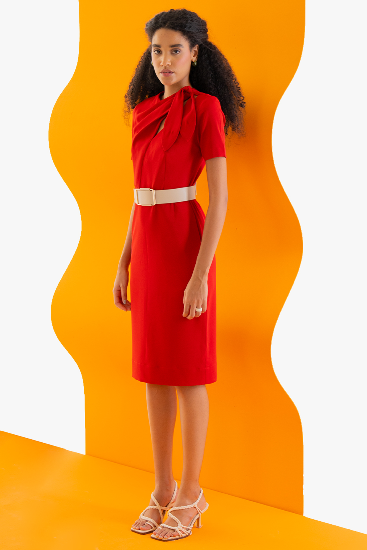 Red Stretch Lycra Summer Dress by Notebook at Pernia's Pop Up Shop