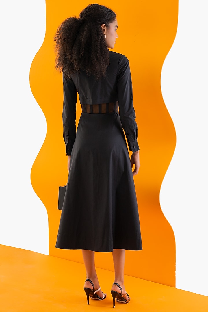 Black Cotton Poplin Summer Dress by Notebook at Pernia's Pop Up Shop