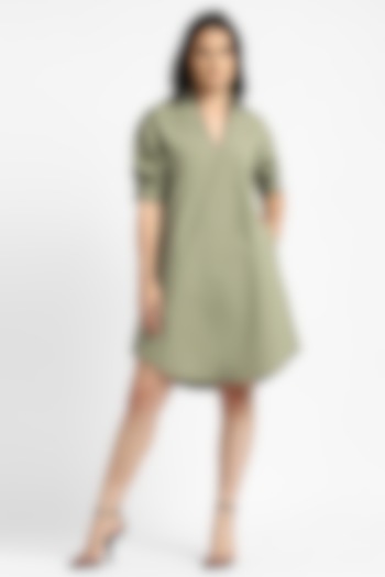 Green Cotton Hand Embroidered Tunic by NOTRE AME at Pernia's Pop Up Shop