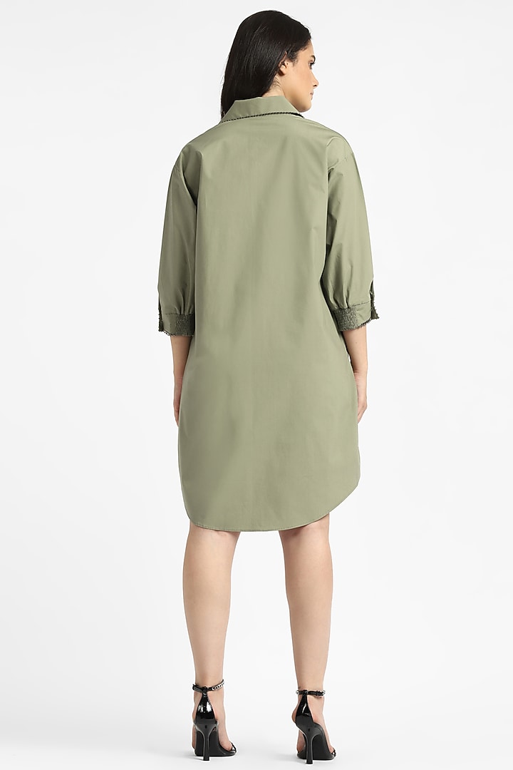 Green Cotton Hand Embroidered Tunic by NOTRE AME at Pernia's Pop Up Shop