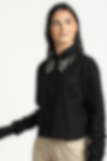 Black Cotton Shirt by NOTRE AME at Pernia's Pop Up Shop