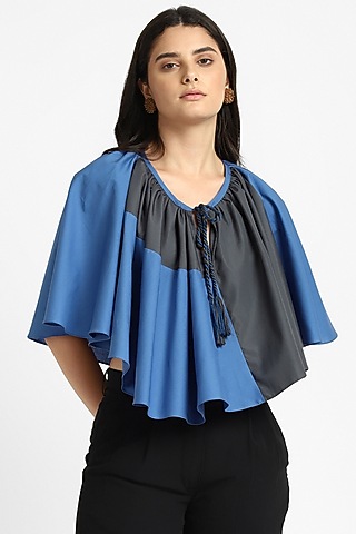Blue Cotton Kaftan Top by NOTRE AME
