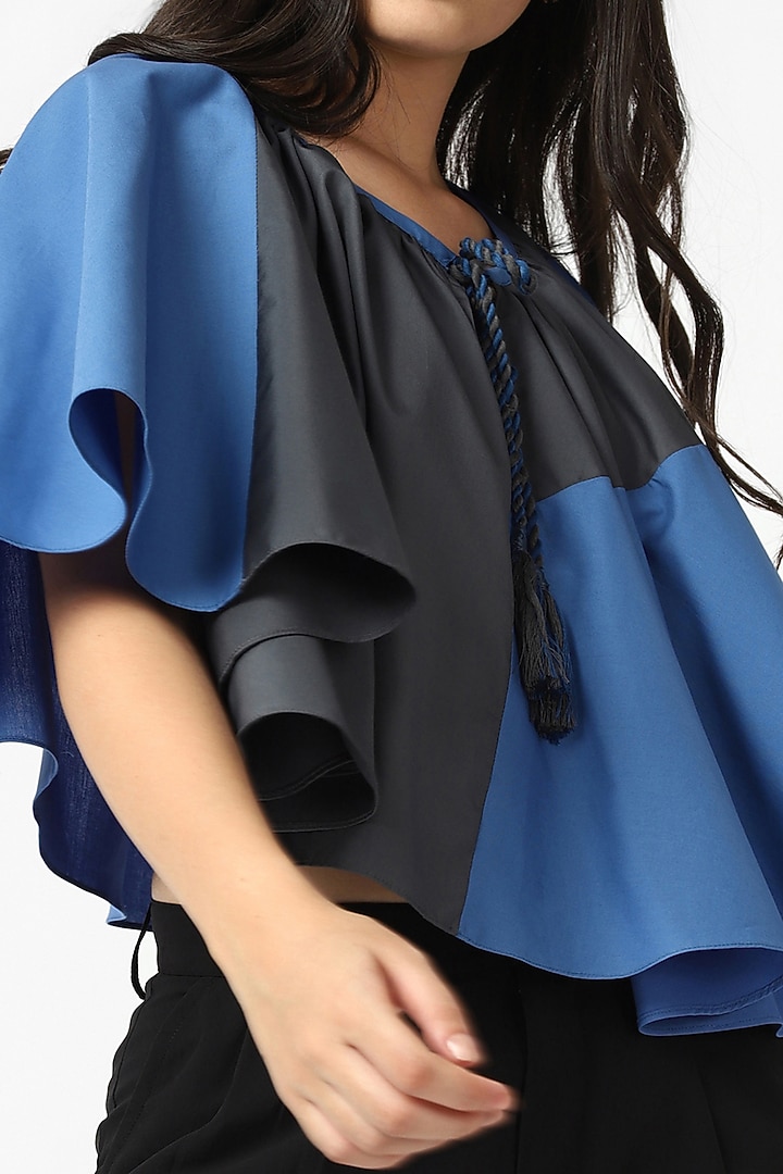 Blue Cotton Kaftan Top by NOTRE AME at Pernia's Pop Up Shop
