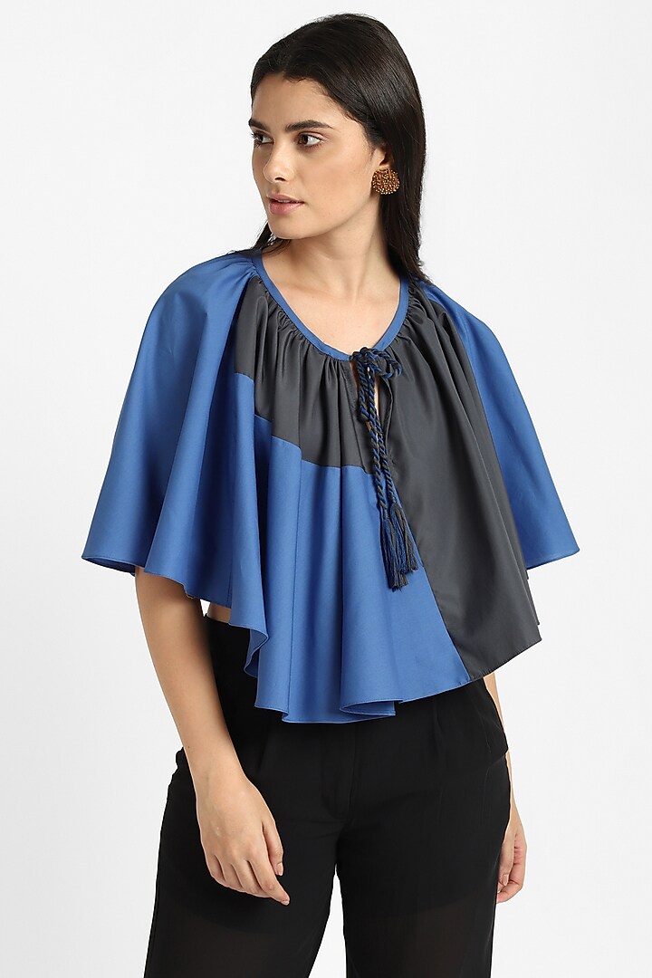 Blue Cotton Kaftan Top by NOTRE AME at Pernia's Pop Up Shop