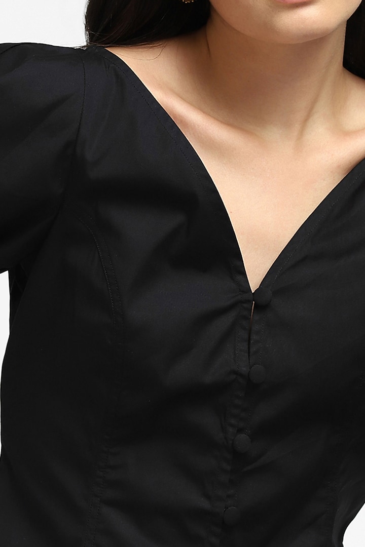 Black Cotton Top by NOTRE AME at Pernia's Pop Up Shop