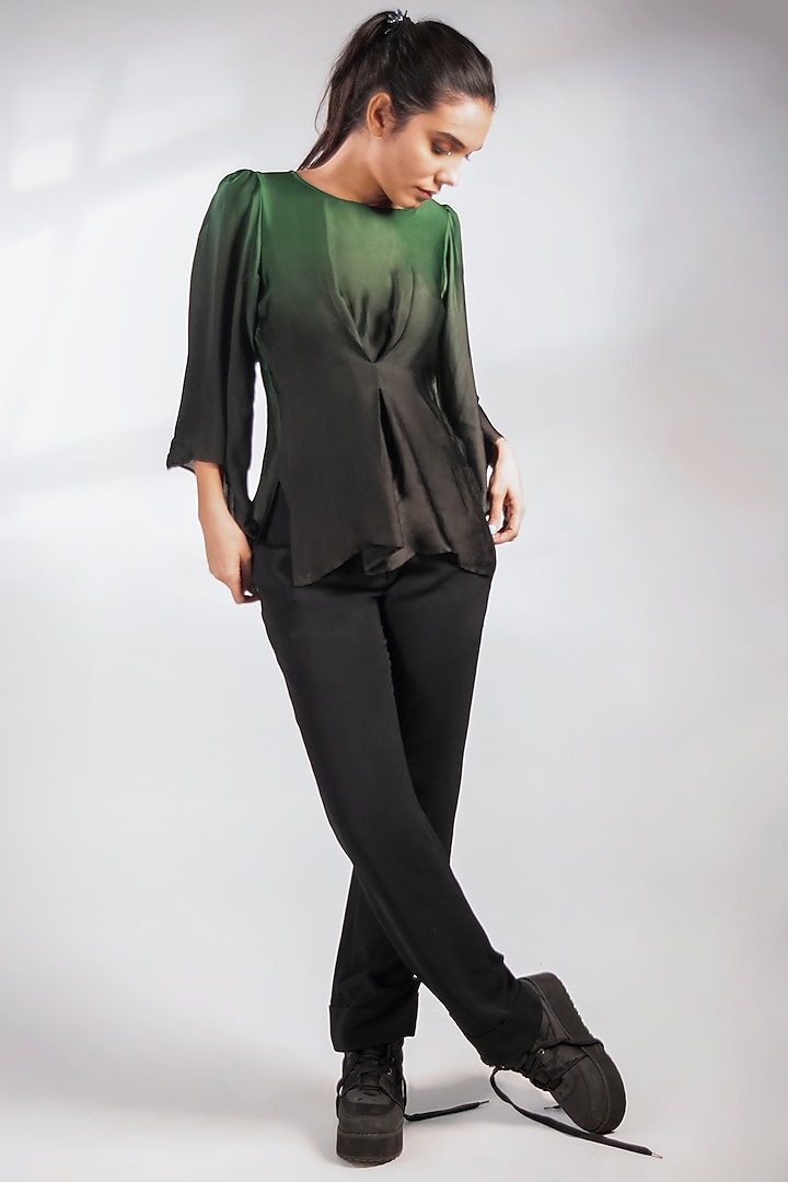 Green & Black Ombre Top by NOTSOSURE