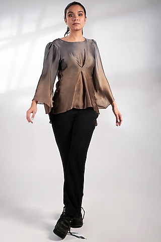 Brown & Grey Ombre Top by NOTSOSURE