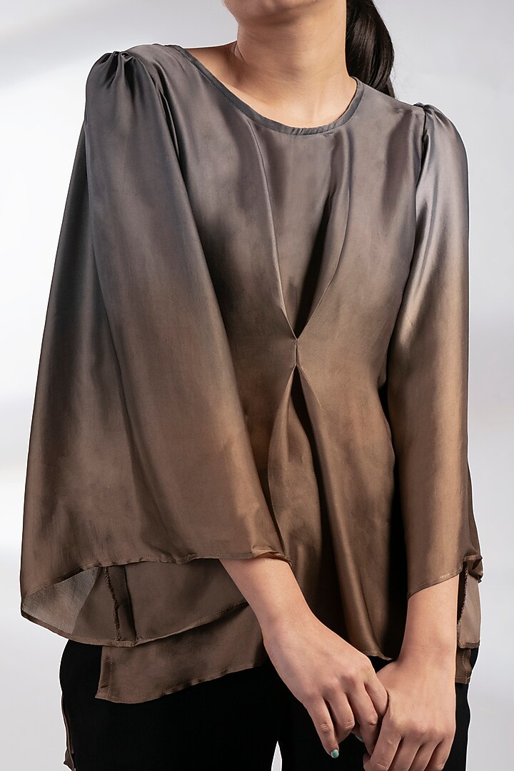 Brown & Grey Ombre Top by NOTSOSURE at Pernia's Pop Up Shop