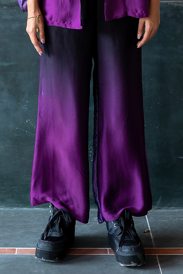 Purple Ombre Silk Blend Co-Ord Set by NOTSOSURE at Pernia's Pop Up Shop