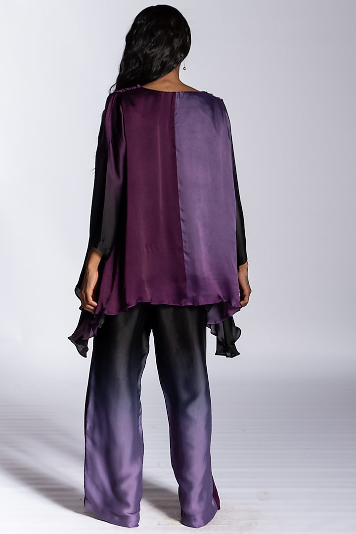 Purple Ombre Silk Blend Co-Ord Set by NOTSOSURE