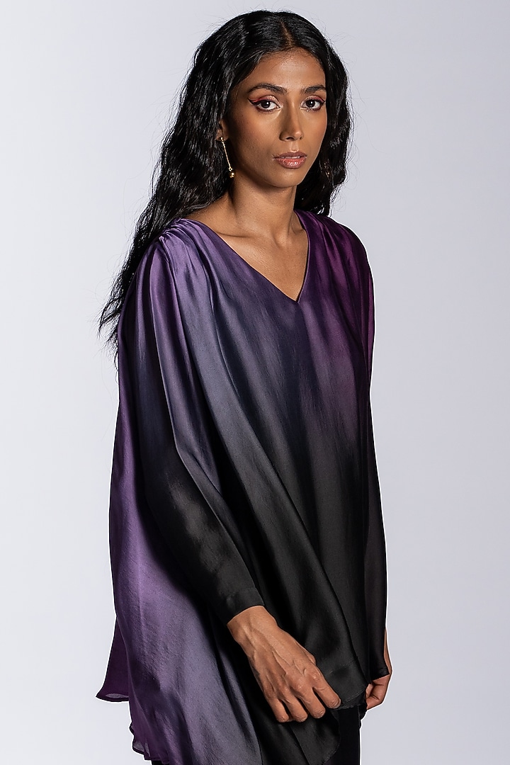 Purple Ombre Silk Blend Co-Ord Set by NOTSOSURE at Pernia's Pop Up Shop