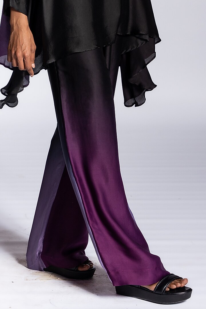 Purple Ombre Silk Blend Co-Ord Set by NOTSOSURE at Pernia's Pop Up Shop