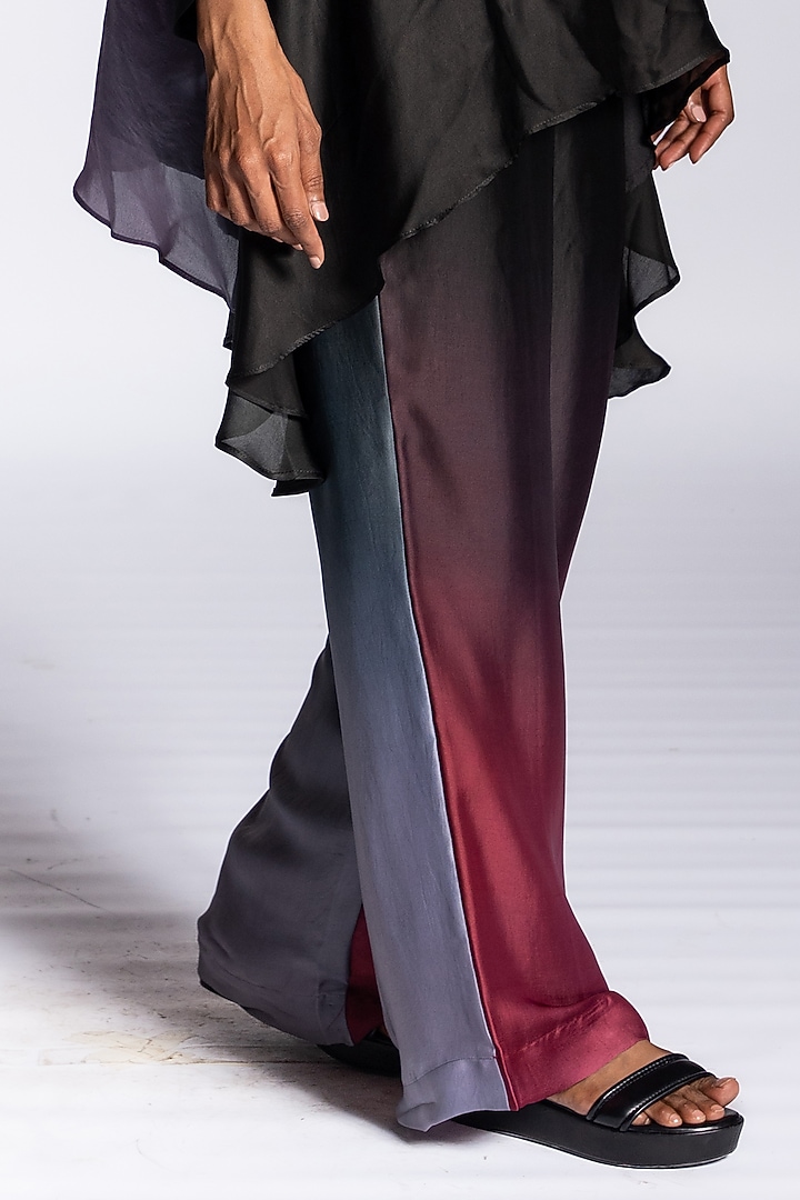 Red Ombre Silk Blend Co-Ord Set by NOTSOSURE at Pernia's Pop Up Shop