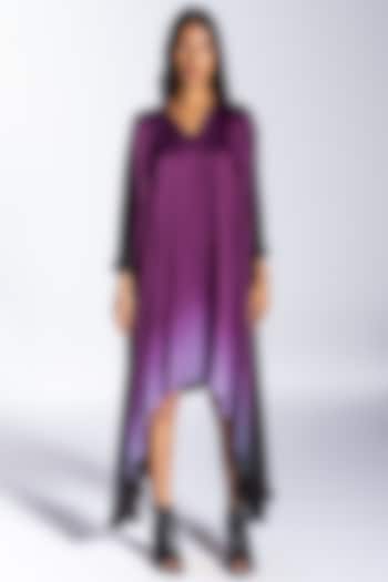Purple Ombre Silk Blend Dress by NOTSOSURE