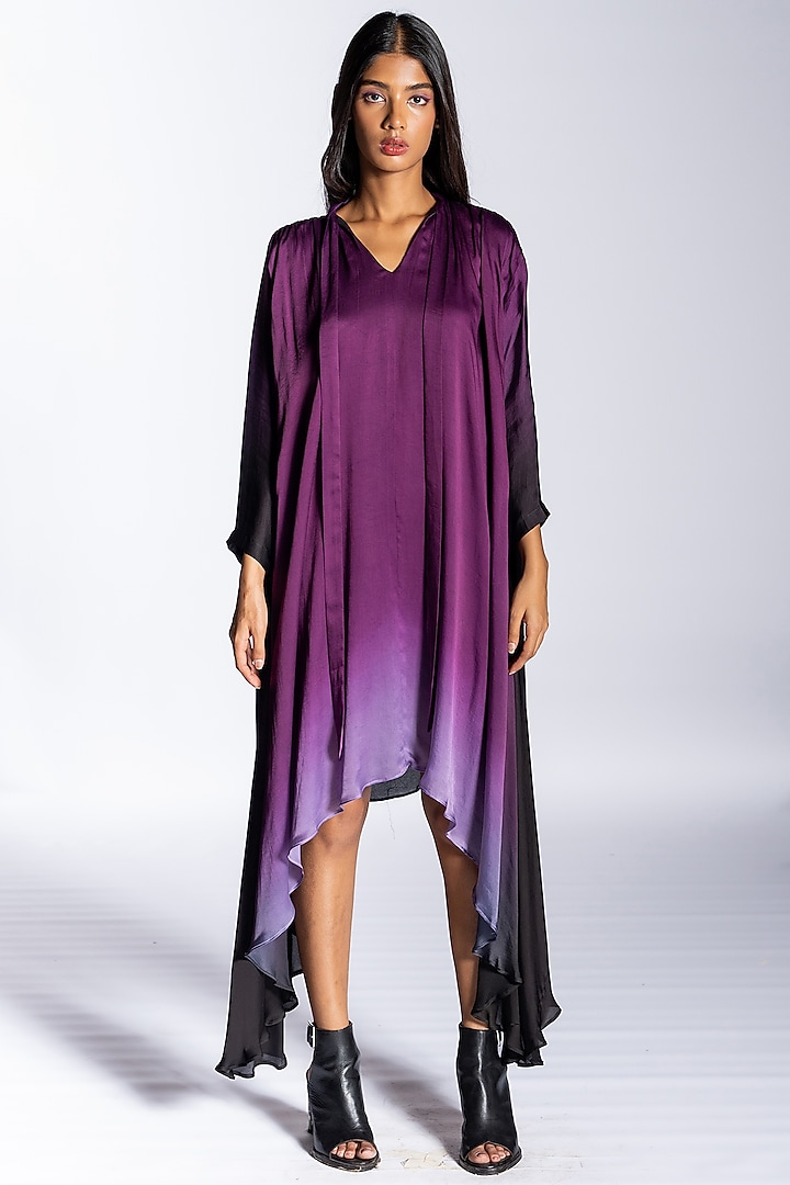 Purple Ombre Silk Blend Dress by NOTSOSURE