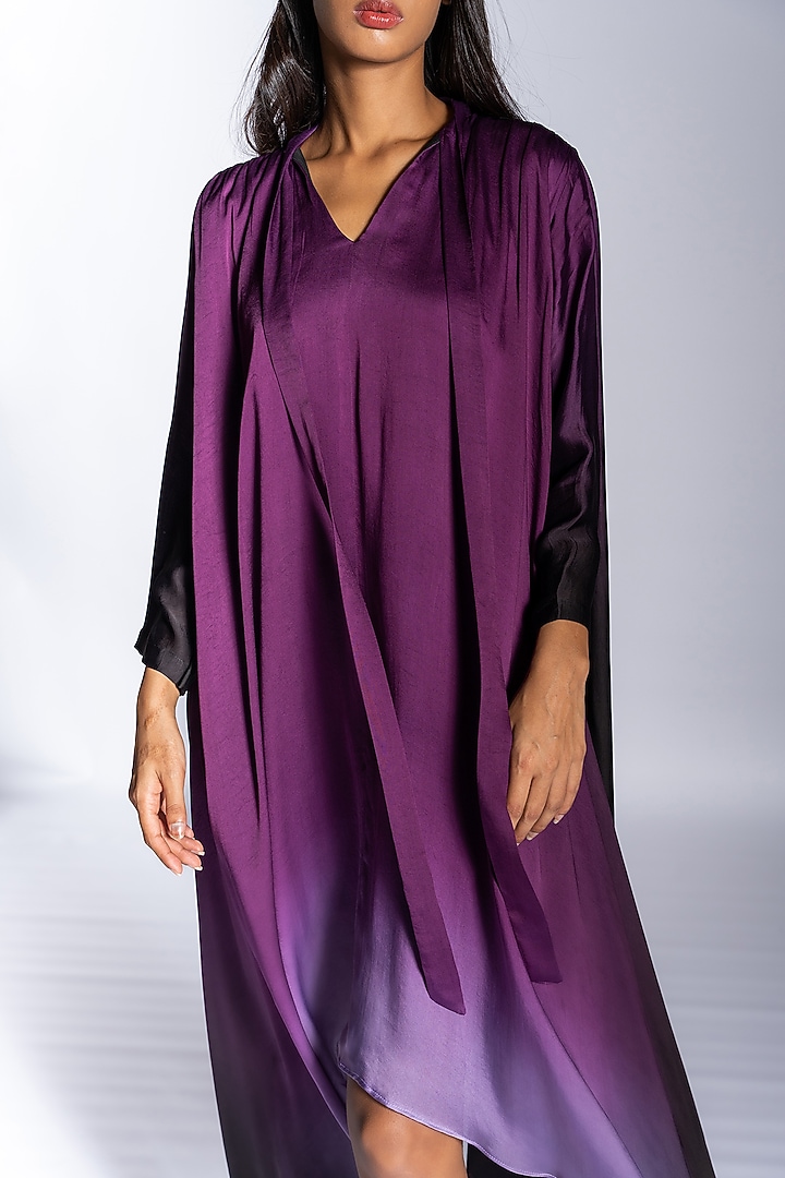 Purple Ombre Silk Blend Summer Dress by NOTSOSURE at Pernia's Pop Up Shop