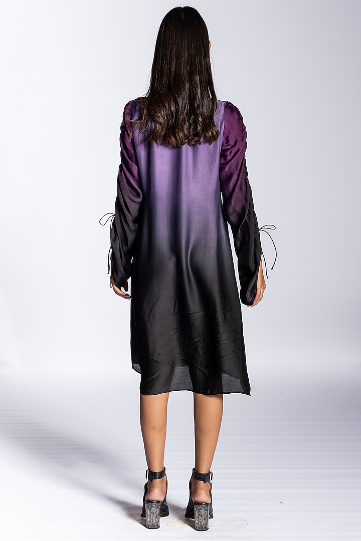 Purple Ombre Silk Blend A-Line Summer Dress by NOTSOSURE at Pernia's Pop Up Shop