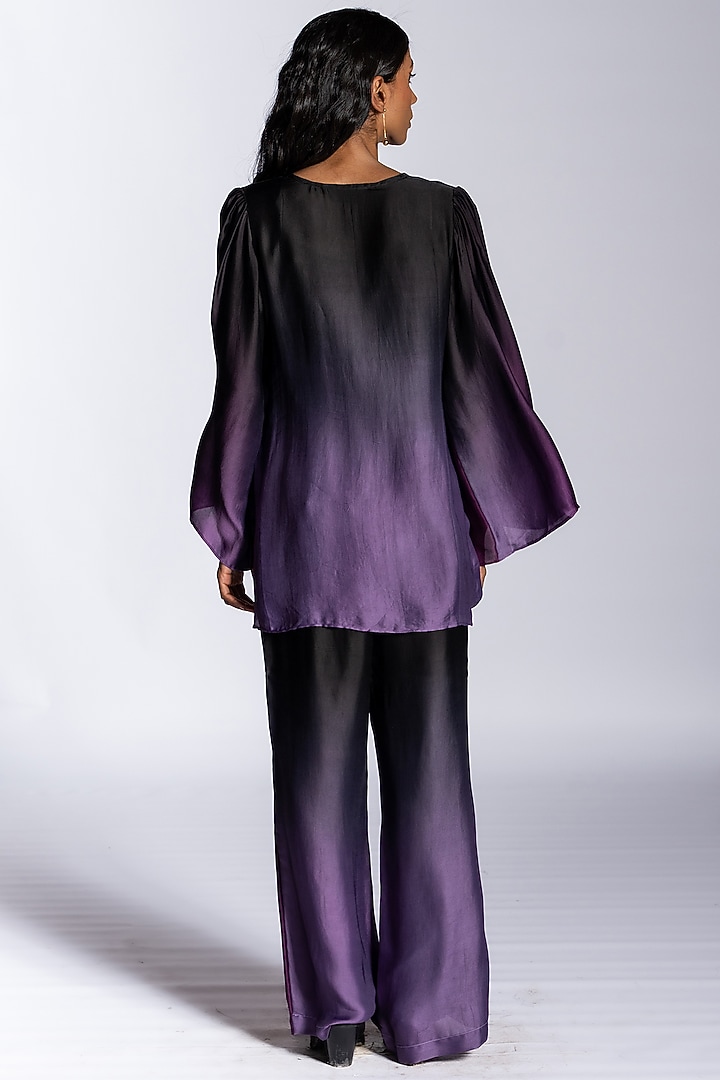 Purple Ombre Silk Blend Co-Ord Set by NOTSOSURE at Pernia's Pop Up Shop