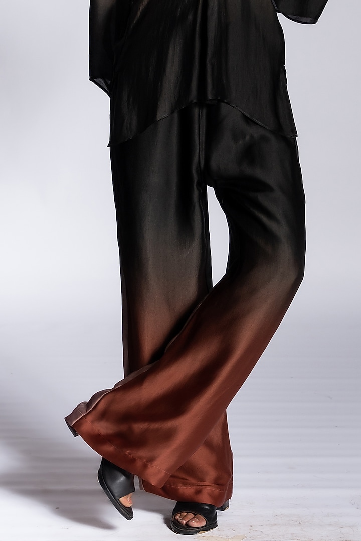 Brown Ombre Silk Blend Co-Ord Set by NOTSOSURE at Pernia's Pop Up Shop