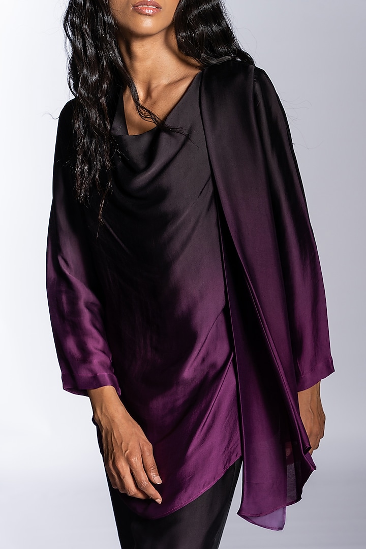 Purple Ombre Silk Blend Co-Ord Set by NOTSOSURE at Pernia's Pop Up Shop