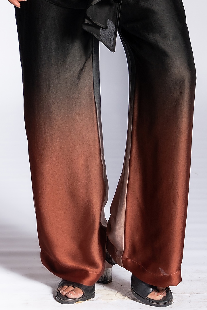 Brown Ombre Silk Blend Co-Ord Set by NOTSOSURE at Pernia's Pop Up Shop