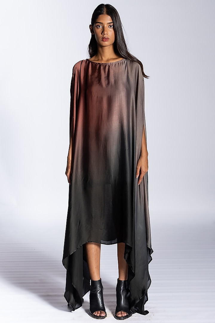 Brown Ombre Silk Blend Summer Dress by NOTSOSURE at Pernia's Pop Up Shop
