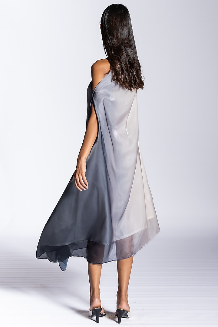 Blue Ombre Organza One-Shoulder Dress by NOTSOSURE at Pernia's Pop Up Shop  2026