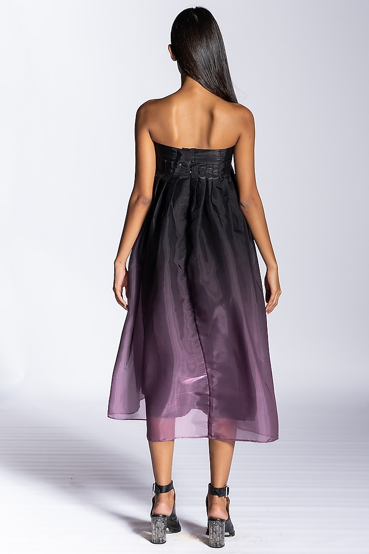 Purple Ombre Organza Pleated Tube Summer Dress by NOTSOSURE at Pernia's Pop Up Shop