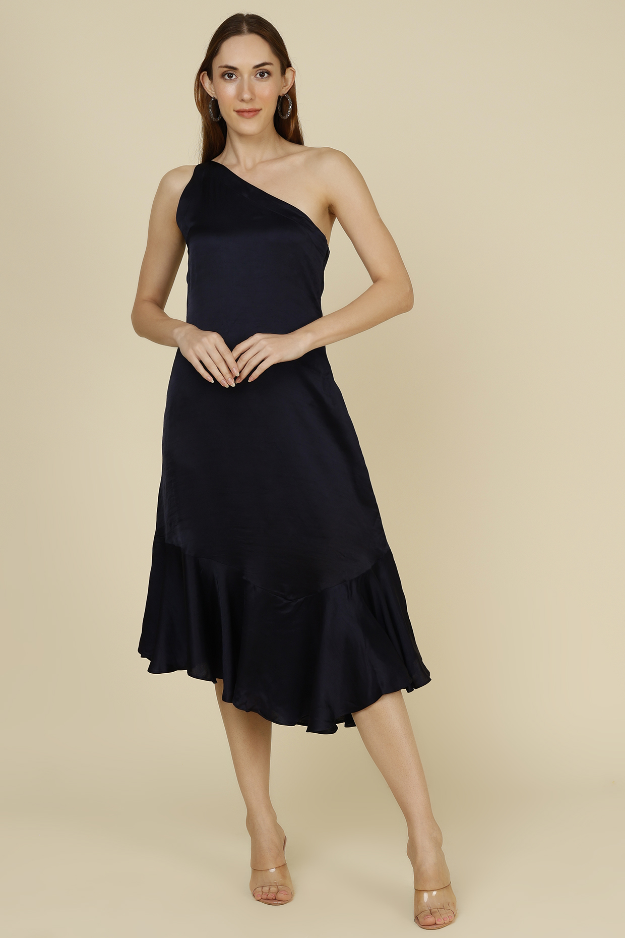 Black Silk Asymmetrical Dress by NOTSOSURE