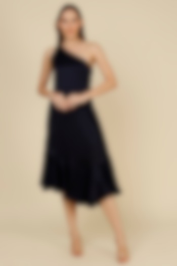 Black Silk Asymmetrical Dress by NOTSOSURE