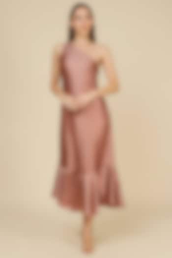 Nude Silk Asymmetrical Dress by NOTSOSURE