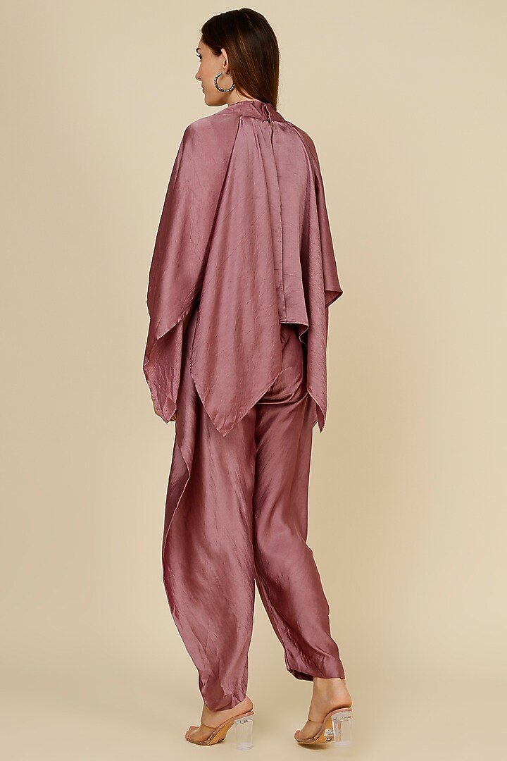 Purple Raw Silk Jumpsuit by NOTSOSURE at Pernia's Pop Up Shop