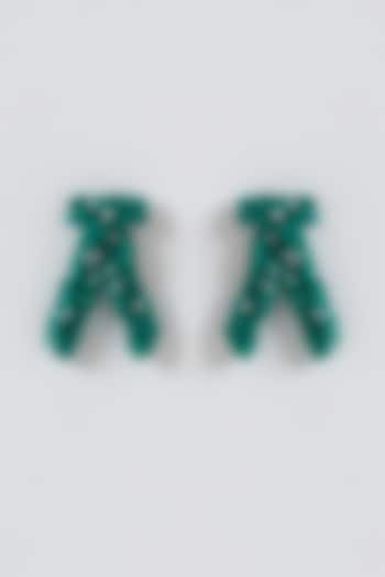 Emerald Green Xillion Swarovski Crystal Stud Earrings by Nour
