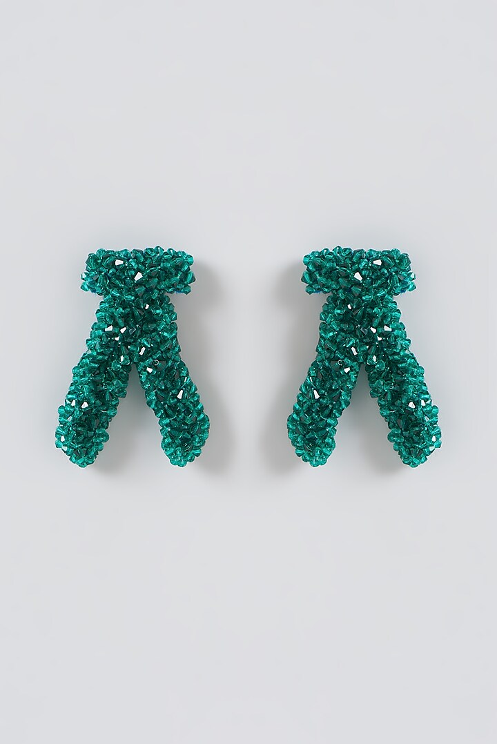 Emerald Green Xillion Swarovski Crystal Stud Earrings by Nour