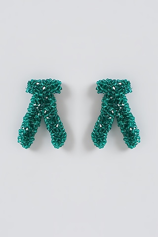 Emerald Green Xillion Swarovski Crystal Stud Earrings by Nour