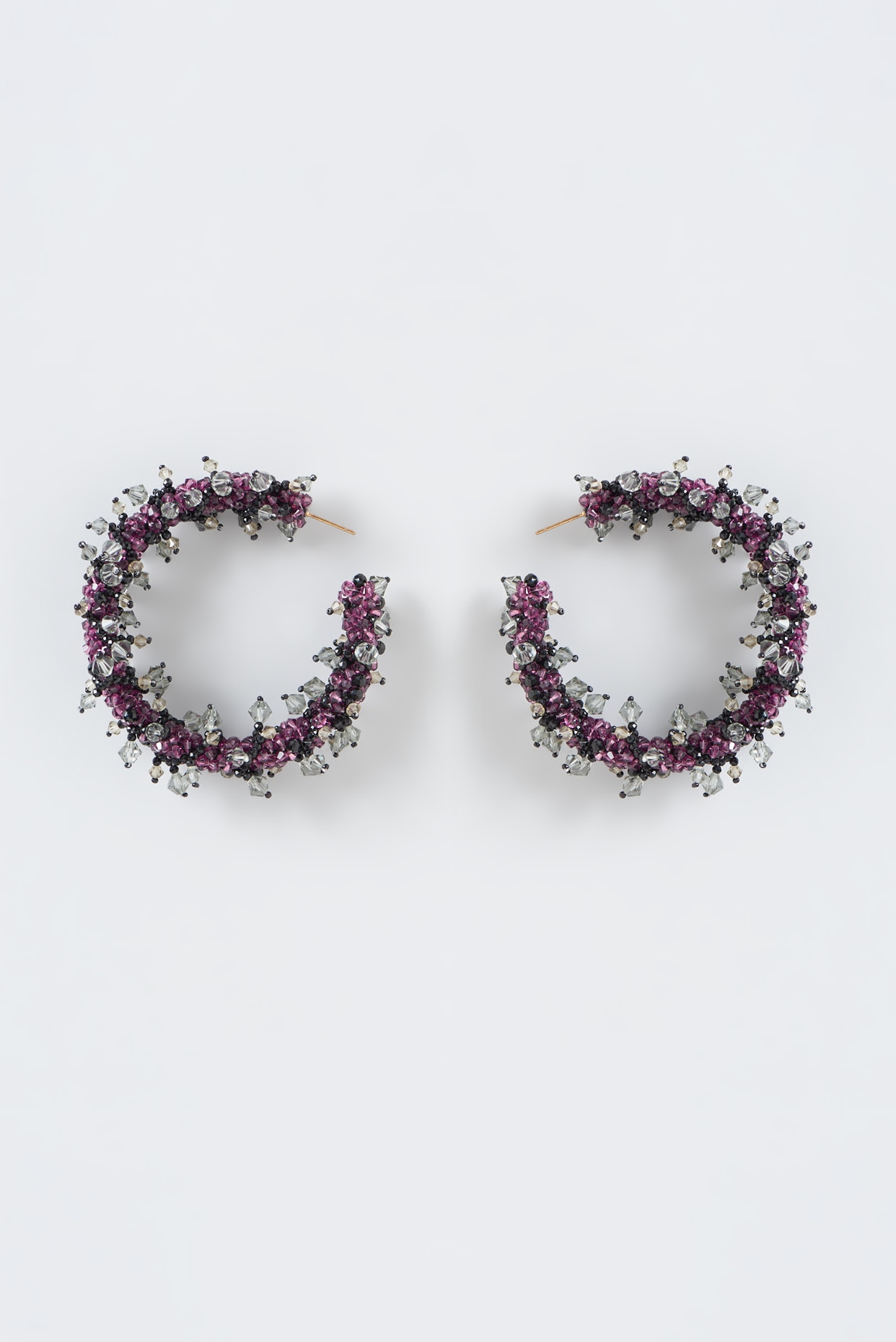 Cute purple gemstone beaded dangler antique golden earrings at ₹795 | Azilaa