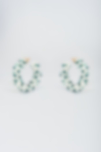 Emerald Green Crystal Hoop Earrings by Nour