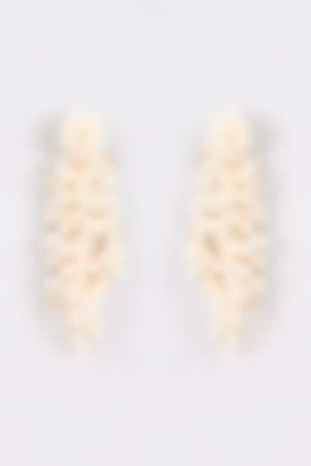 Champagne Crystal & Swarovski Pearl Dangler Earrings by Nour