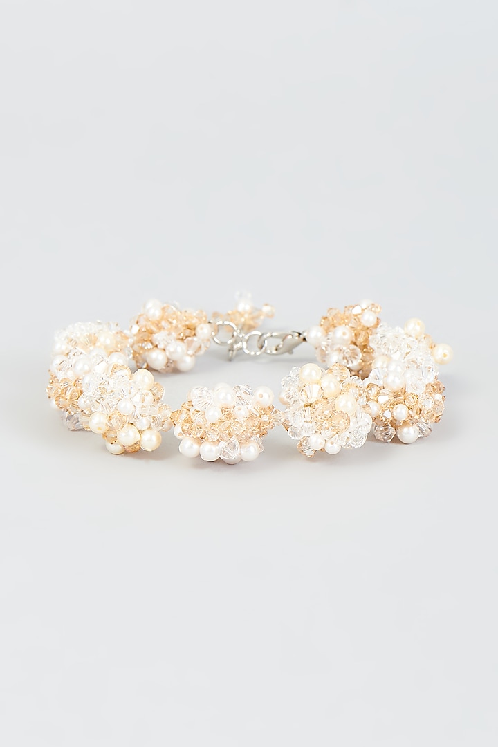 Champagne Crystal & Swarovski Pearl Bracelet by Nour
