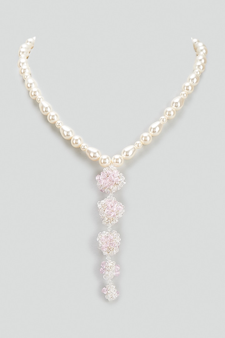 Cream Pearl & Xillion Crystal Necklace by Nour