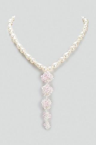 Cream Pearl & Xillion Crystal Necklace by Nour