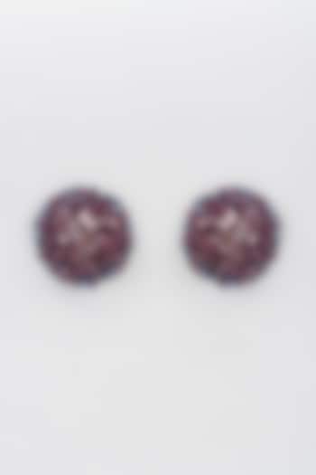 Amethyst Swarovski Xilion Crystal Stud Earrings by Nour