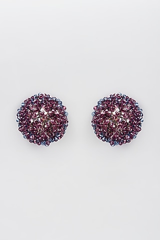 Amethyst Swarovski Xilion Crystal Stud Earrings by Nour